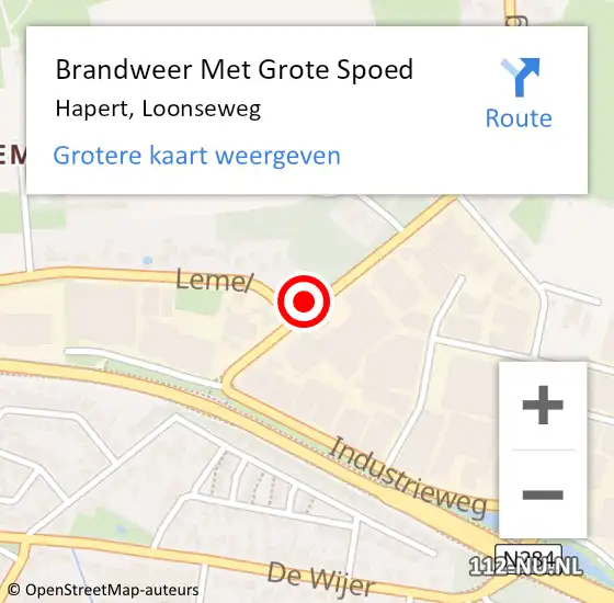 Locatie op kaart van de 112 melding: Brandweer Met Grote Spoed Naar Hapert, Loonseweg op 8 november 2022 08:32