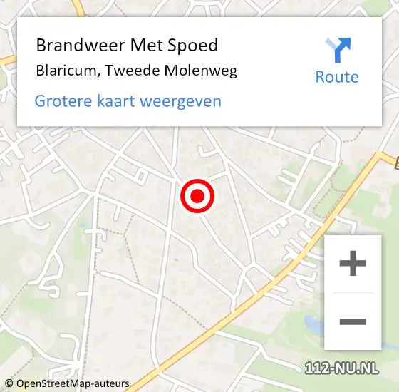 Locatie op kaart van de 112 melding: Brandweer Met Spoed Naar Blaricum, Tweede Molenweg op 8 november 2022 08:51