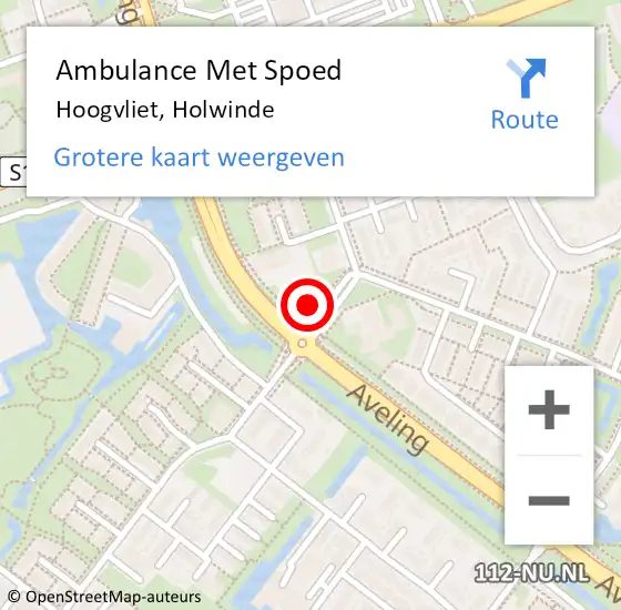 Locatie op kaart van de 112 melding: Ambulance Met Spoed Naar Hoogvliet, Holwinde op 8 november 2022 09:23