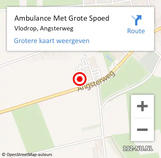 Locatie op kaart van de 112 melding: Ambulance Met Grote Spoed Naar Vlodrop, Angsterweg op 8 november 2022 09:29