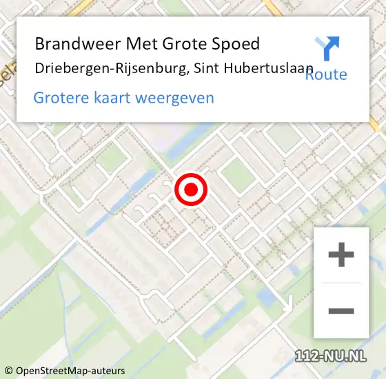 Locatie op kaart van de 112 melding: Brandweer Met Grote Spoed Naar Driebergen-Rijsenburg, Sint Hubertuslaan op 8 november 2022 09:50