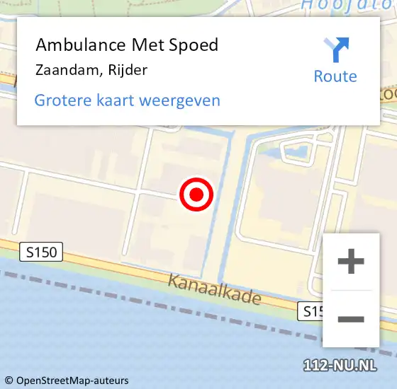 Locatie op kaart van de 112 melding: Ambulance Met Spoed Naar Zaandam, Rijder op 8 november 2022 10:22