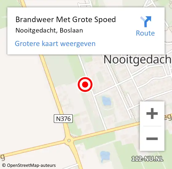 Locatie op kaart van de 112 melding: Brandweer Met Grote Spoed Naar Nooitgedacht, Boslaan op 8 november 2022 10:25