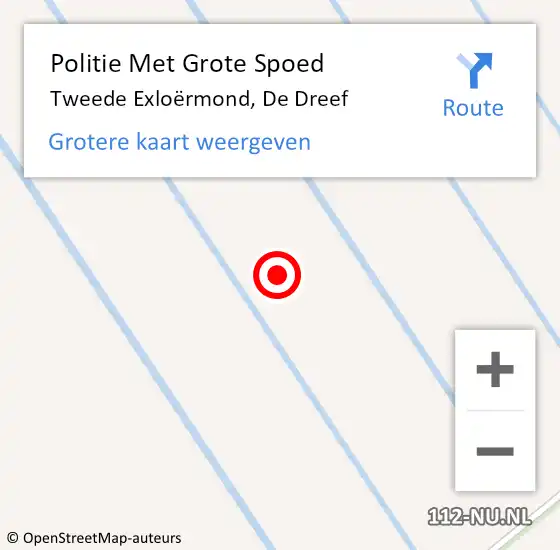 Locatie op kaart van de 112 melding: Politie Met Grote Spoed Naar Tweede Exloërmond, De Dreef op 8 november 2022 11:17