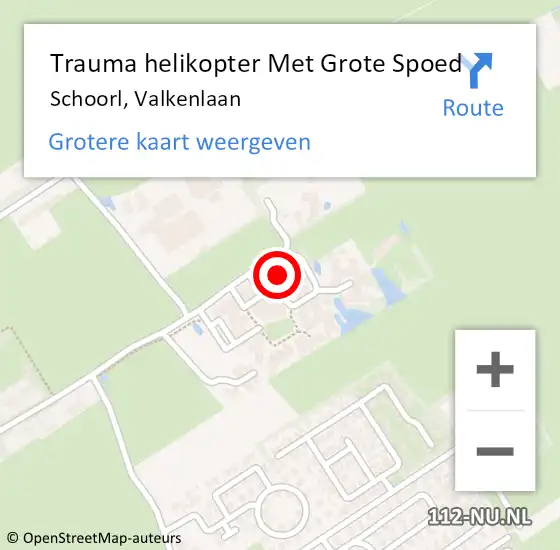 Locatie op kaart van de 112 melding: Trauma helikopter Met Grote Spoed Naar Schoorl, Valkenlaan op 8 november 2022 11:29