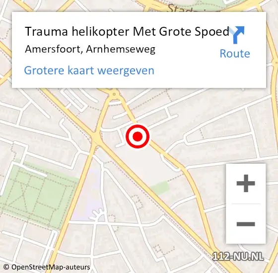 Locatie op kaart van de 112 melding: Trauma helikopter Met Grote Spoed Naar Amersfoort, Arnhemseweg op 8 november 2022 11:35