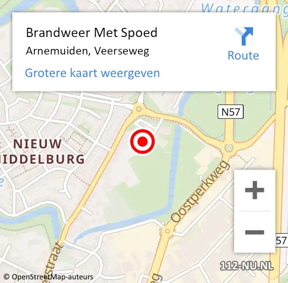 Locatie op kaart van de 112 melding: Brandweer Met Spoed Naar Arnemuiden, Veerseweg op 8 november 2022 11:58