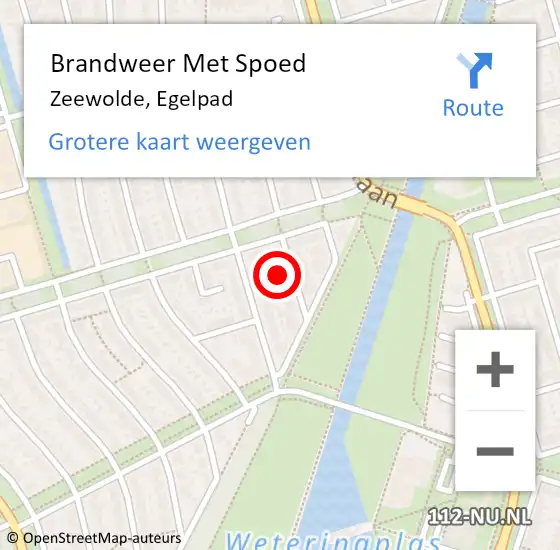 Locatie op kaart van de 112 melding: Brandweer Met Spoed Naar Zeewolde, Egelpad op 8 november 2022 12:23