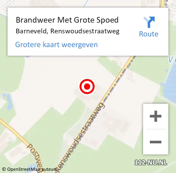 Locatie op kaart van de 112 melding: Brandweer Met Grote Spoed Naar Barneveld, Renswoudsestraatweg op 8 november 2022 12:42