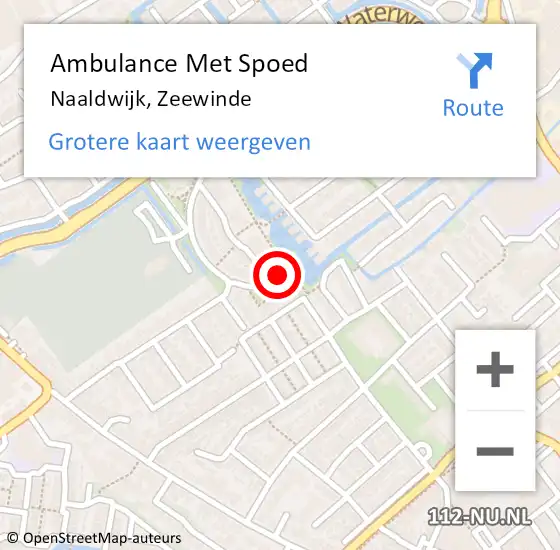 Locatie op kaart van de 112 melding: Ambulance Met Spoed Naar Naaldwijk, Zeewinde op 8 november 2022 13:04