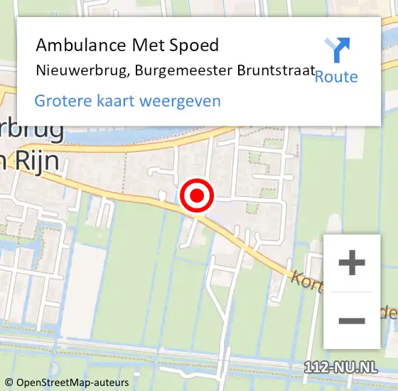 Locatie op kaart van de 112 melding: Ambulance Met Spoed Naar Nieuwerbrug, Burgemeester Bruntstraat op 4 augustus 2014 11:11