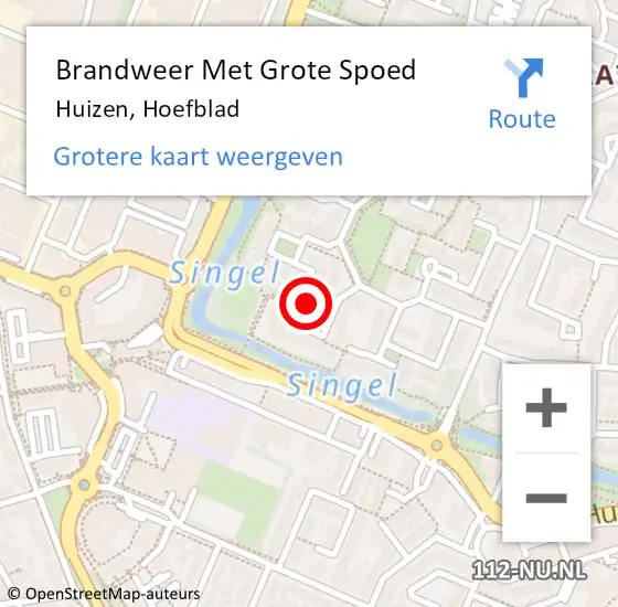 Locatie op kaart van de 112 melding: Brandweer Met Grote Spoed Naar Huizen, Hoefblad op 8 november 2022 14:14