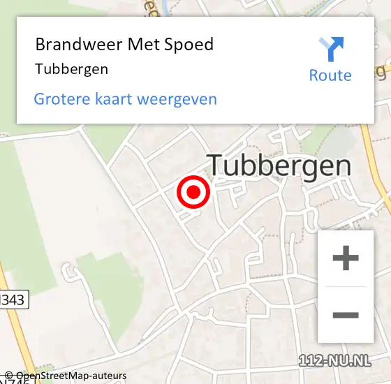 Locatie op kaart van de 112 melding: Brandweer Met Spoed Naar Tubbergen op 8 november 2022 14:49