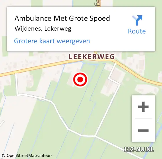 Locatie op kaart van de 112 melding: Ambulance Met Grote Spoed Naar Wijdenes, Lekerweg op 8 november 2022 16:51