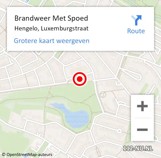 Locatie op kaart van de 112 melding: Brandweer Met Spoed Naar Hengelo, Luxemburgstraat op 8 november 2022 17:07