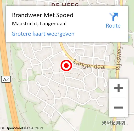 Locatie op kaart van de 112 melding: Brandweer Met Spoed Naar Maastricht, Langendaal op 8 november 2022 17:13