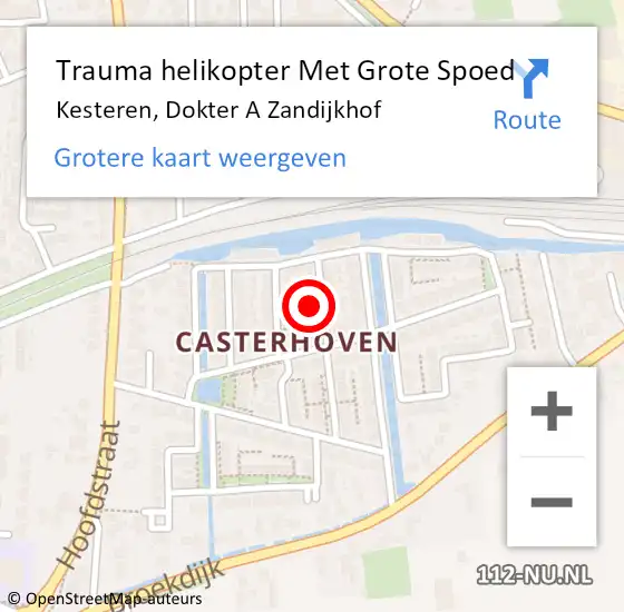 Locatie op kaart van de 112 melding: Trauma helikopter Met Grote Spoed Naar Kesteren, Dokter A Zandijkhof op 8 november 2022 18:11