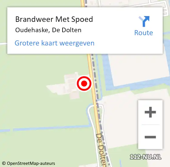 Locatie op kaart van de 112 melding: Brandweer Met Spoed Naar Oudehaske, De Dolten op 8 november 2022 19:54