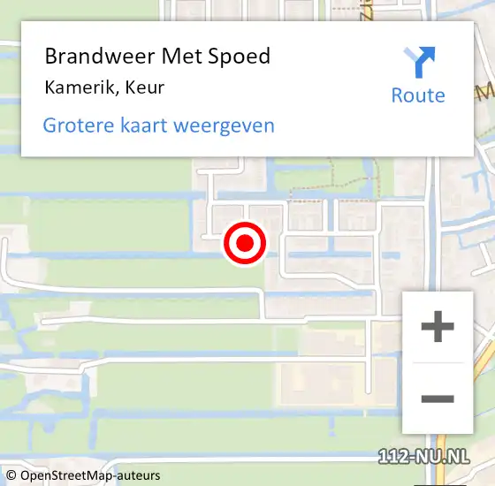 Locatie op kaart van de 112 melding: Brandweer Met Spoed Naar Kamerik, Keur op 8 november 2022 20:29