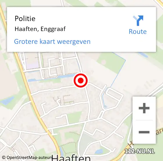 Locatie op kaart van de 112 melding: Politie Haaften, Enggraaf op 8 november 2022 21:12