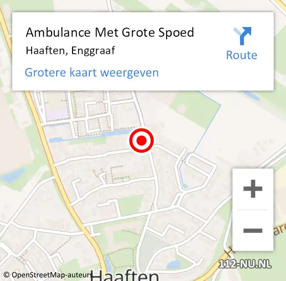 Locatie op kaart van de 112 melding: Ambulance Met Grote Spoed Naar Haaften, Enggraaf op 8 november 2022 21:13