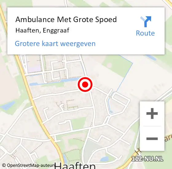 Locatie op kaart van de 112 melding: Ambulance Met Grote Spoed Naar Haaften, Enggraaf op 8 november 2022 21:18
