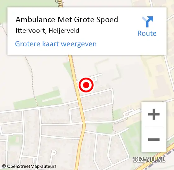 Locatie op kaart van de 112 melding: Ambulance Met Grote Spoed Naar Ittervoort, Heijerveld op 8 november 2022 21:26