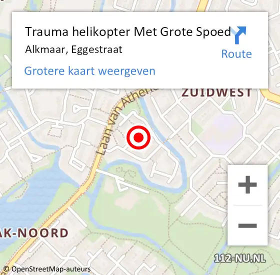 Locatie op kaart van de 112 melding: Trauma helikopter Met Grote Spoed Naar Alkmaar, Eggestraat op 8 november 2022 23:37