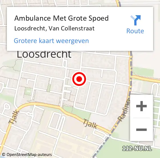 Locatie op kaart van de 112 melding: Ambulance Met Grote Spoed Naar Loosdrecht, Van Collenstraat op 10 oktober 2013 13:49