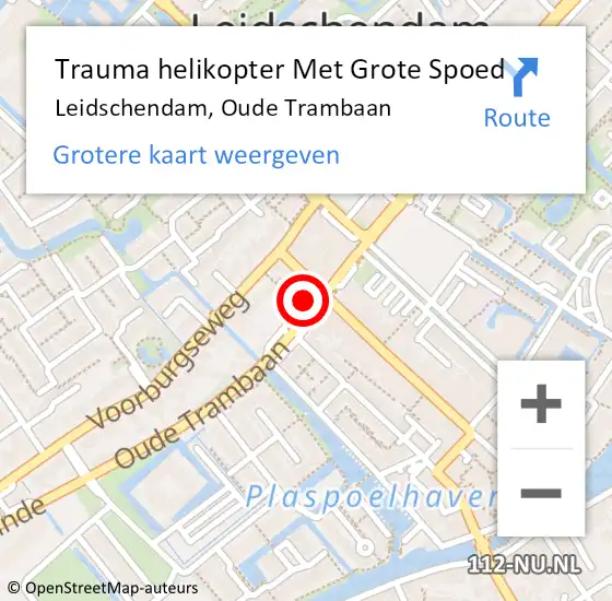 Locatie op kaart van de 112 melding: Trauma helikopter Met Grote Spoed Naar Leidschendam, Oude Trambaan op 9 november 2022 06:53