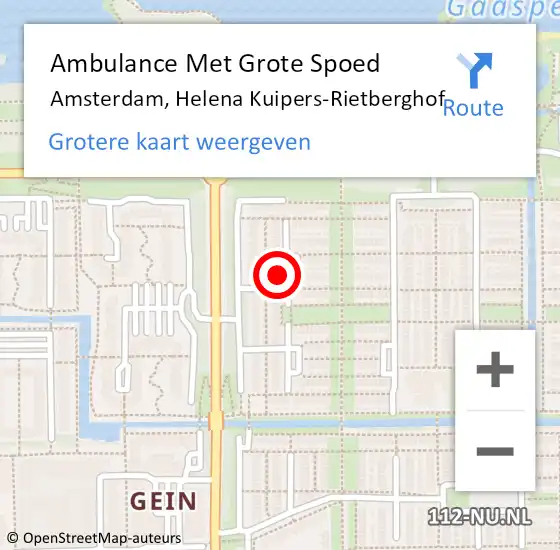 Locatie op kaart van de 112 melding: Ambulance Met Grote Spoed Naar Amsterdam-Zuidoost, Helena Kuipers-Rietberghof op 9 november 2022 08:55