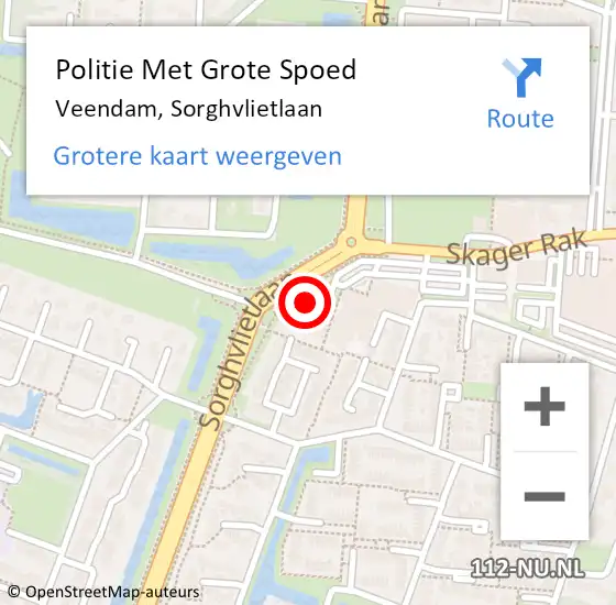 Locatie op kaart van de 112 melding: Politie Met Grote Spoed Naar Veendam, Sorghvlietlaan op 9 november 2022 09:33