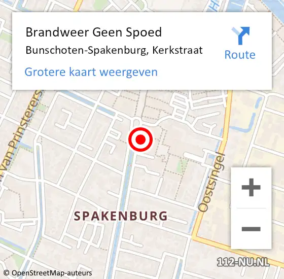 Locatie op kaart van de 112 melding: Brandweer Geen Spoed Naar Bunschoten-Spakenburg, Kerkstraat op 9 november 2022 10:00