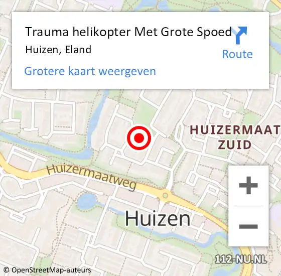 Locatie op kaart van de 112 melding: Trauma helikopter Met Grote Spoed Naar Huizen, Eland op 9 november 2022 10:14