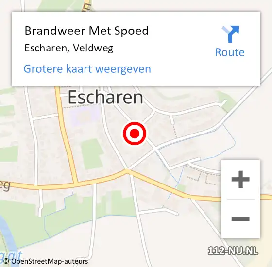 Locatie op kaart van de 112 melding: Brandweer Met Spoed Naar Escharen, Veldweg op 9 november 2022 10:15