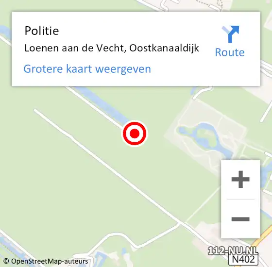 Locatie op kaart van de 112 melding: Politie Loenen aan de Vecht, Oostkanaaldijk op 9 november 2022 10:34