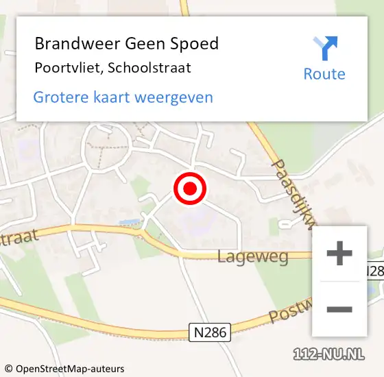 Locatie op kaart van de 112 melding: Brandweer Geen Spoed Naar Poortvliet, Schoolstraat op 4 augustus 2014 12:37