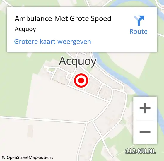 Locatie op kaart van de 112 melding: Ambulance Met Grote Spoed Naar Acquoy op 9 november 2022 11:29