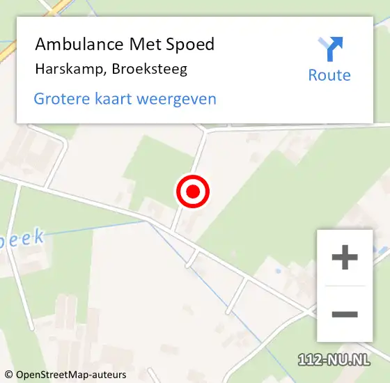 Locatie op kaart van de 112 melding: Ambulance Met Spoed Naar Harskamp, Broeksteeg op 9 november 2022 12:14