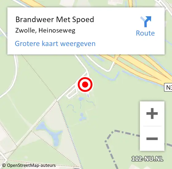 Locatie op kaart van de 112 melding: Brandweer Met Spoed Naar Zwolle, Heinoseweg op 9 november 2022 12:55