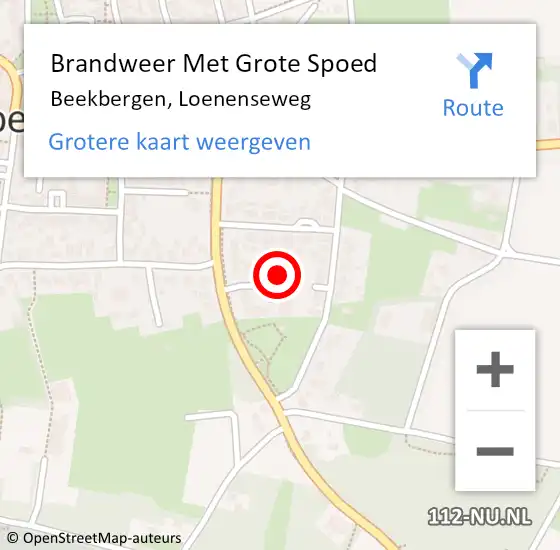 Locatie op kaart van de 112 melding: Brandweer Met Grote Spoed Naar Beekbergen, Loenenseweg op 9 november 2022 13:13