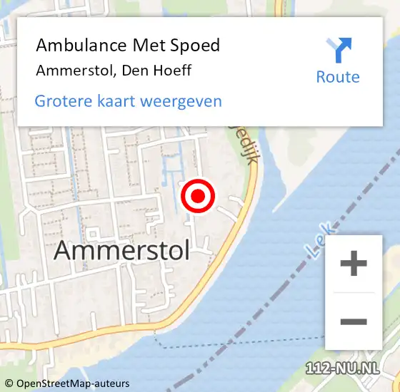 Locatie op kaart van de 112 melding: Ambulance Met Spoed Naar Ammerstol, Den Hoeff op 9 november 2022 13:16