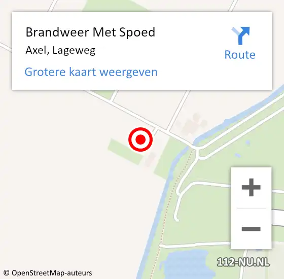 Locatie op kaart van de 112 melding: Brandweer Met Spoed Naar Axel, Lageweg op 9 november 2022 13:24