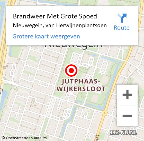 Locatie op kaart van de 112 melding: Brandweer Met Grote Spoed Naar Nieuwegein, van Herwijnenplantsoen op 9 november 2022 14:41