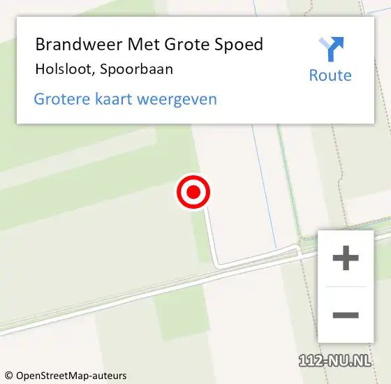 Locatie op kaart van de 112 melding: Brandweer Met Grote Spoed Naar Holsloot, Spoorbaan op 9 november 2022 17:01