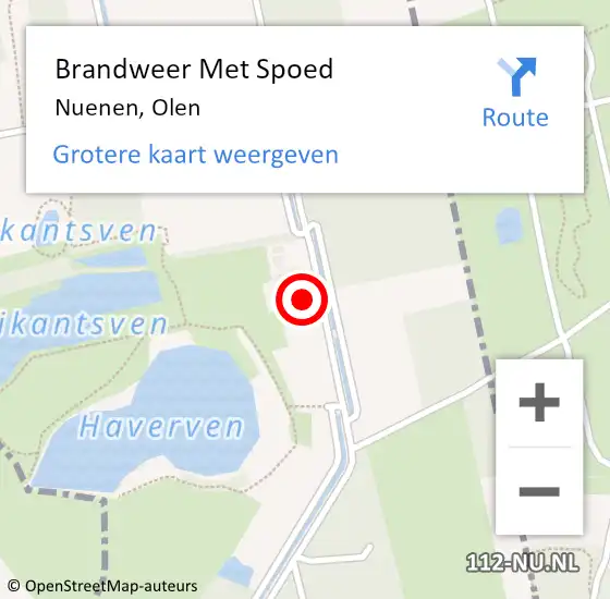 Locatie op kaart van de 112 melding: Brandweer Met Spoed Naar Nuenen, Olen op 9 november 2022 17:25