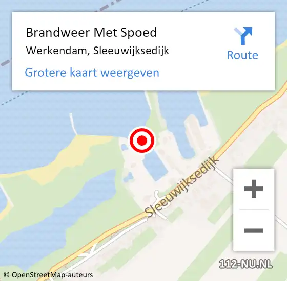 Locatie op kaart van de 112 melding: Brandweer Met Spoed Naar Werkendam, Sleeuwijksedijk op 9 november 2022 18:06