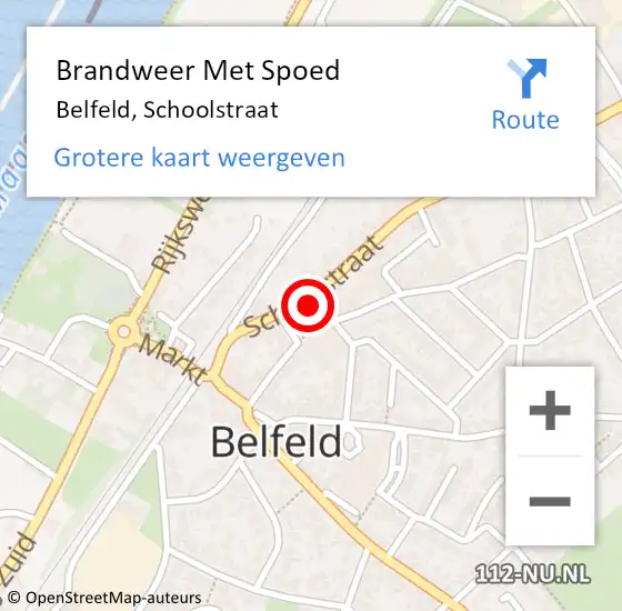 Locatie op kaart van de 112 melding: Brandweer Met Spoed Naar Belfeld, Schoolstraat op 9 november 2022 18:27