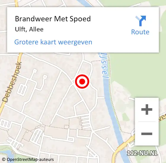 Locatie op kaart van de 112 melding: Brandweer Met Spoed Naar Ulft, Allee op 9 november 2022 19:04