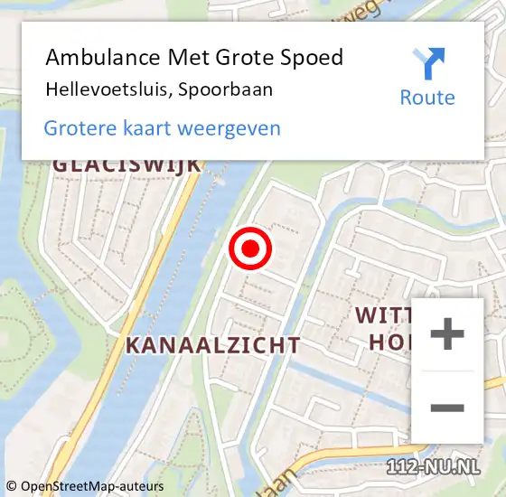 Locatie op kaart van de 112 melding: Ambulance Met Grote Spoed Naar Hellevoetsluis, Spoorbaan op 9 november 2022 19:04